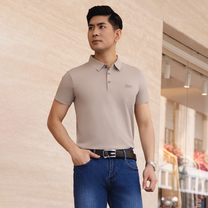 Sandline Crest Shirt Cool Tone Silk-Blend Fit