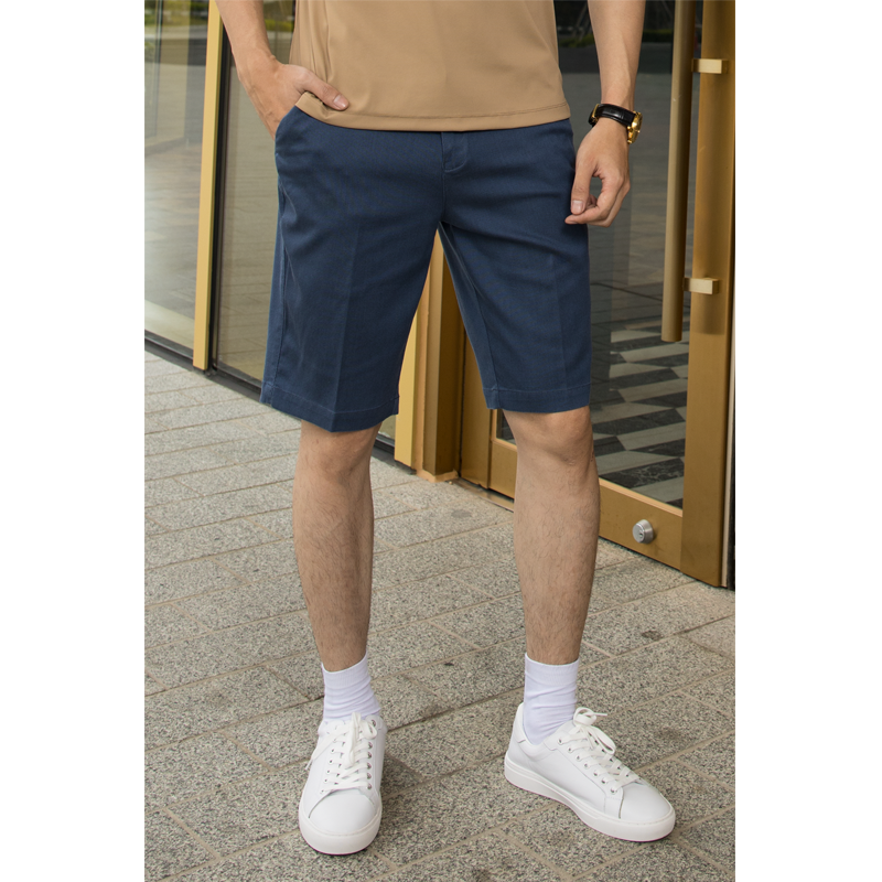 Navy Core Shorts Cotton-Rayon Tech Blend Fit