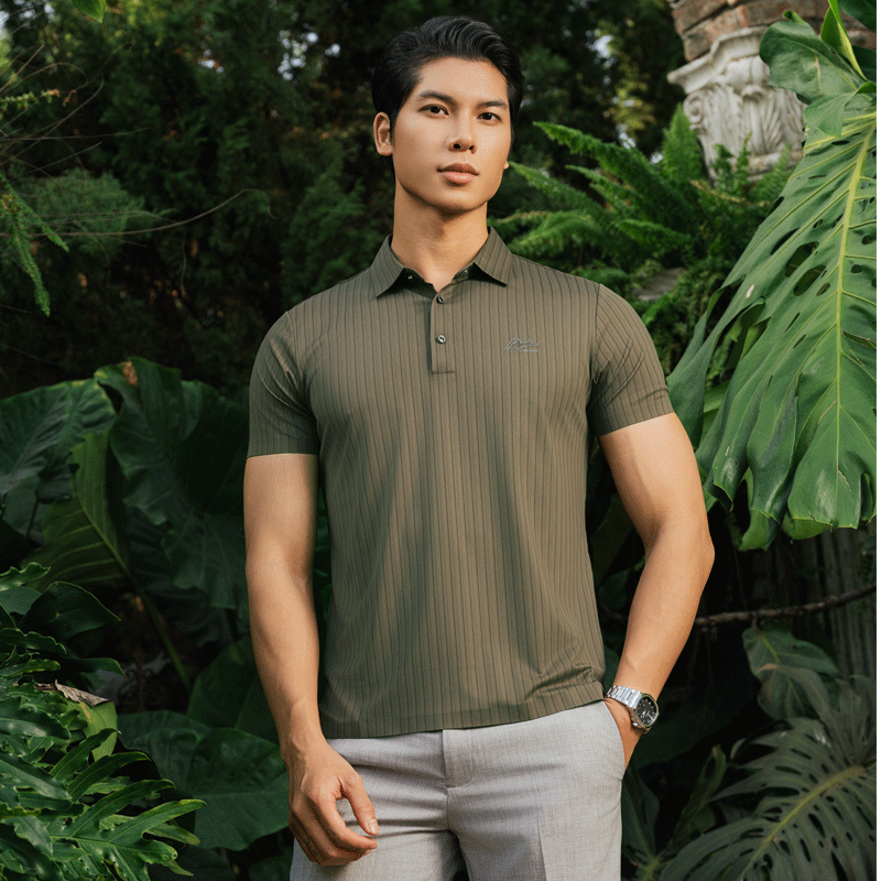 Olive Ridge Shirt Cool Tone Silk-Blend Fit
