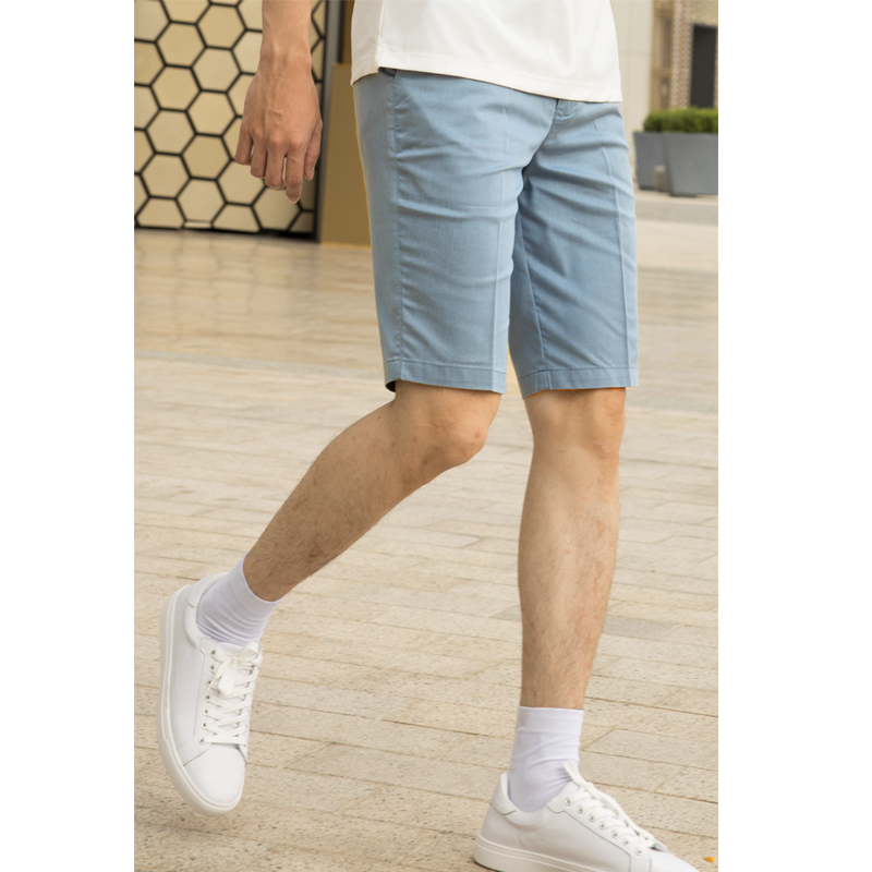 Skyline Blue Shorts Cotton-Rayon Tech Blend Fit