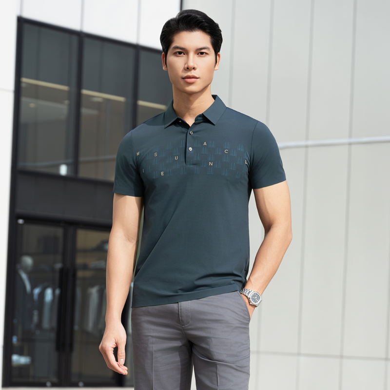 Midnight Code Shirt Cool Tone Silk-Blend Fit